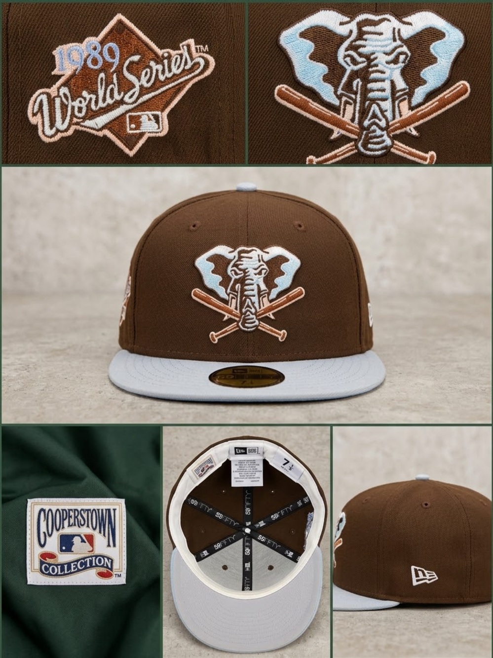 New Era Brown & Light Blue Elephant Logo Fitted Cap
